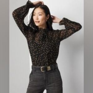 Chiffon/ Gold Polka Dots Very Popular Top